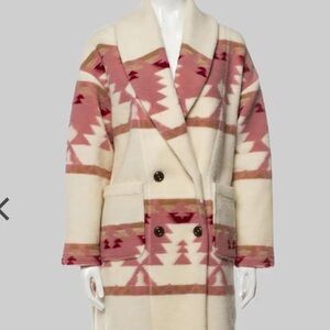 XIRENA Beth Dutton pink & cream pattern coat